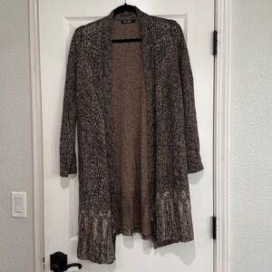 Nic + Zoe cardigan sweater brown nature pattern